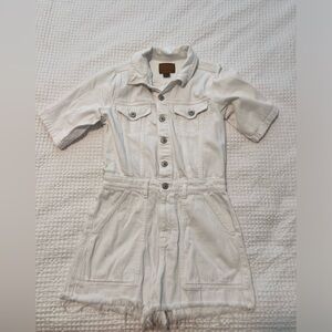 American Eagle Outfitters White Denim Romper
